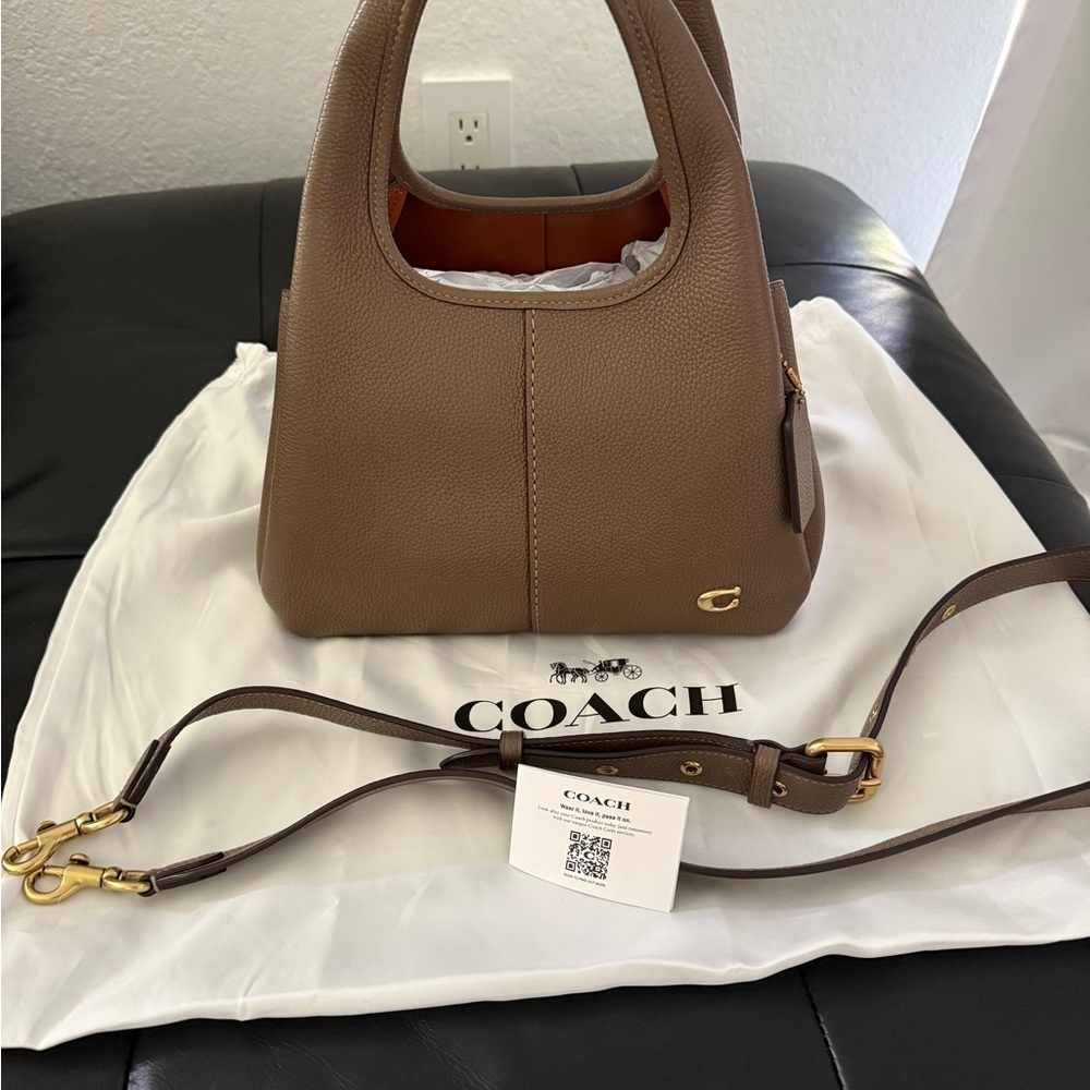 Coach Brown Leather Shoulder Bag Minimalist Design